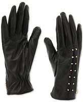 Michael Kors Women's Astor Studded Leather Tech Gloves