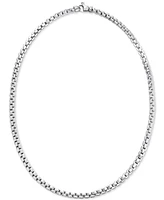 Italian Silver Men's Venezia Box Link 22" Chain Necklace in Sterling Silver