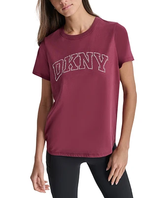 Dkny Women's Varsity Rhinestone-Logo Crewneck Top