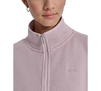 Dkny Women's Fleece Half-Zip Bungee-Hem Sweater