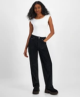 Juniors' 90s Corduroy High-Rise Wide-Leg Pants