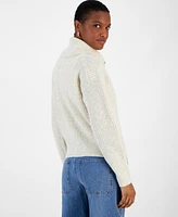 And Now This Women's Sailor-Collar Zip-Front Sweater, Created for Macy's