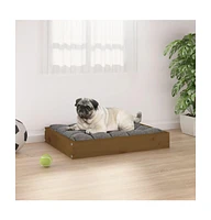 vidaXL Dog Bed Honey Brown 24.2"x19.3"x3.5" Solid Wood Pine