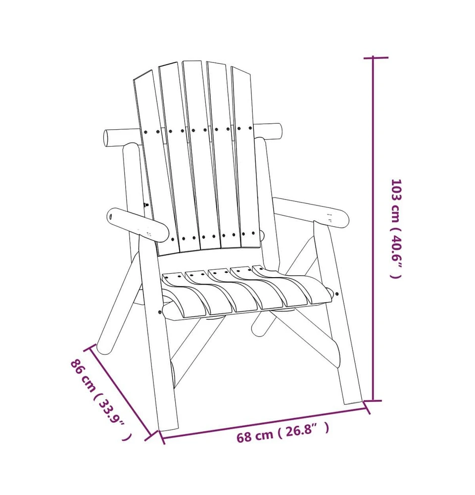 vidaXL Patio Chair 26.8"x33.9"x40.6" Solid Wood Spruce