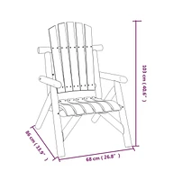 vidaXL Patio Chair 26.8"x33.9"x40.6" Solid Wood Spruce