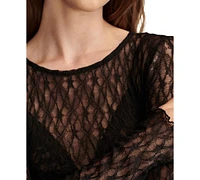 Lucky Brand Women's Lace Layering Long-Sleeve Top