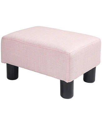 Homcom Modern Footrest Ottoman, Fabric Cube Foot Stool,