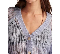 Lucky Brand Women's Open Knit Button-Front Cardigan