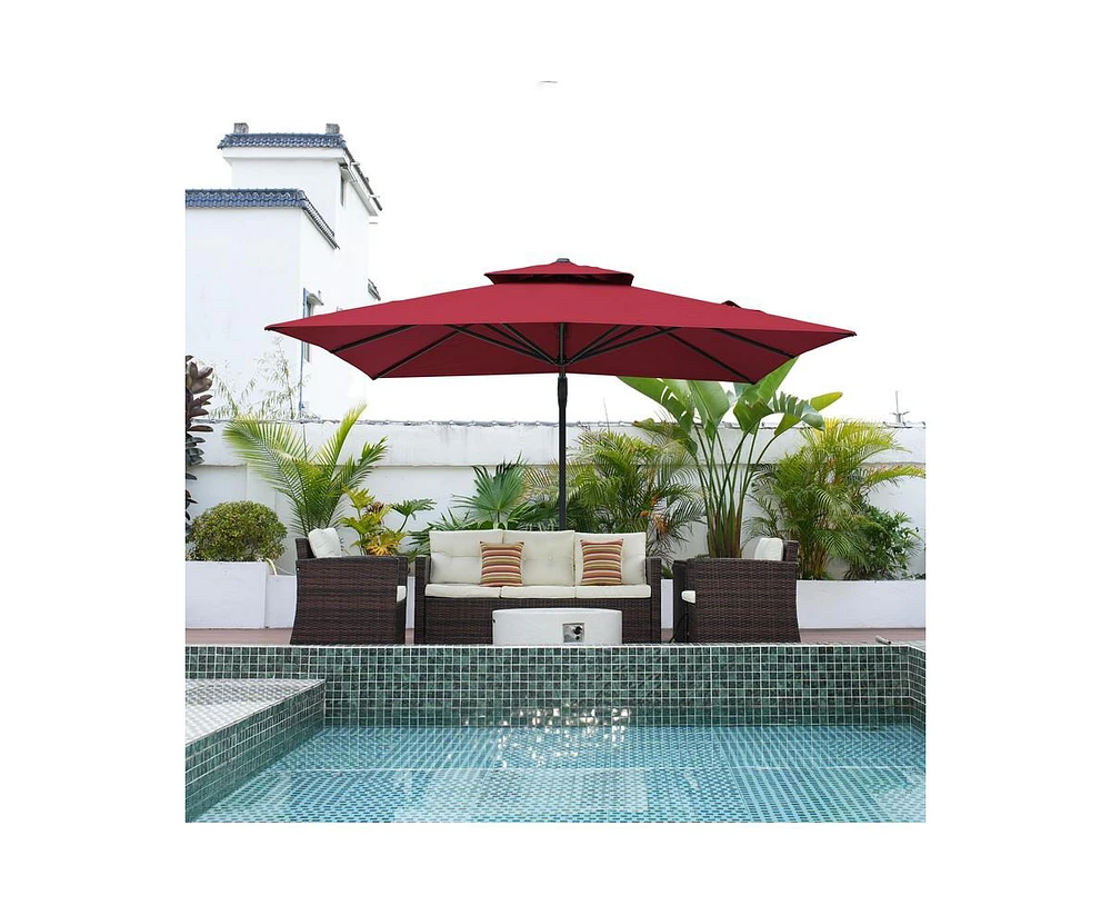 Casainc 11 Ft Square Cantilever Umbrella for Outdoor Patio, Gray