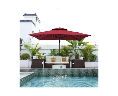 Casainc 11 Ft Square Cantilever Umbrella for Outdoor Patio, Gray
