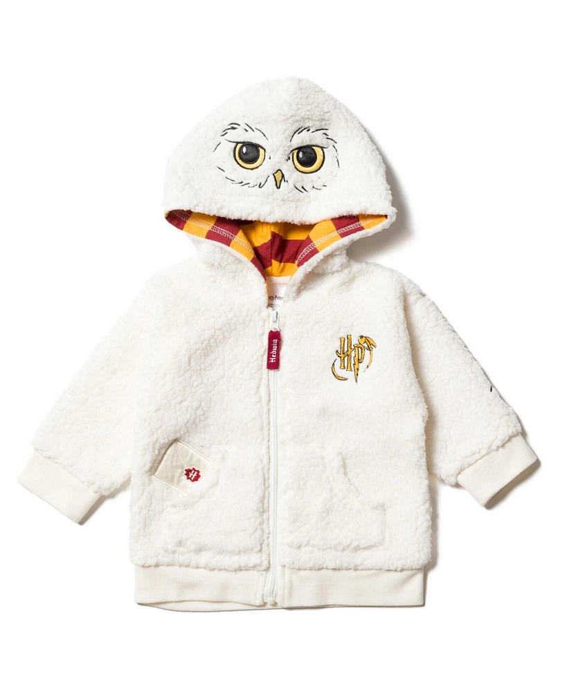 Harry Potter Baby Boys Hedwig Owl Fleece Zip Up Costume Hoodie Newborn to