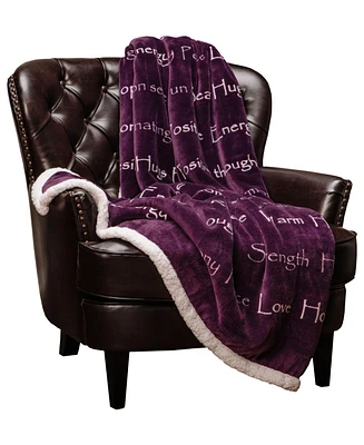 Chanasya Premium Sympathy Warm Hugs Gift Throw Blanket - for Positive Energy Love Support Comfort Breast Cancer Chemo Get Well Purple