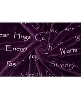 Chanasya Premium Sympathy Warm Hugs Gift Throw Blanket - for Positive Energy Love Support Comfort Breast Cancer Chemo Get Well Purple