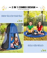 Skonyon Kids 2-in-1 40 Inch Hanging Chair Detachable Swing Tent