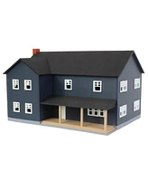 Generic 1/64 Large Two Story Farm House w/ Porch, Deck, Chimney, Navy & White 3d Print