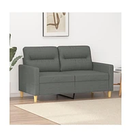 vidaXL 2-Seater Sofa Dark Gray 47.2" Fabric