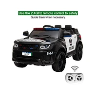 Yescom 12V Kids Police Ride On Car Electric Cars 2.4G Remote Control, Led Flashing Light, Music & Horn.