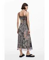 Desigual Women's Printed tulle dress