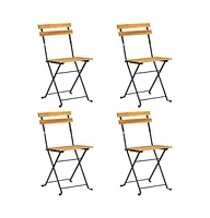 vidaXL Folding Bistro Chair 4 pcs Solid Acacia Wood