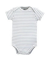 Touched by Nature Baby Boys Organic Cotton Bodysuits, Classic Safari, 6-9 Months