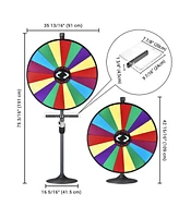 WinSpin 36" Prize Wheel Tabletop Floor Stand Spinning Game w/ Serving Tray