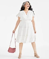 Style & Co Plus Embroidered Dress, Created for Macy's