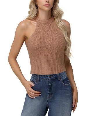 Frye Women's Cropped Cable-Knit Halter Tank Sweater