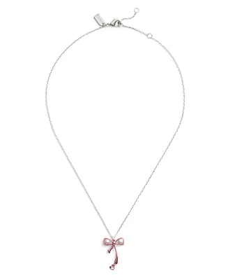 Coach Faux Cultivated Pearl Bowtique Pendant Necklace