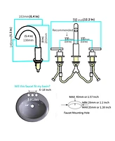 Boyel Living 8 in. Widespread 2-Handle Mid-Arc Bathroom Faucet with Valve and cUPC Water Supply Lines