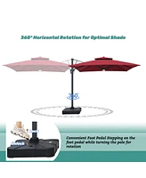 Boyel Living 10ft Aluminum and Steel Cantilever Led Outdoor Patio Umbrella With Base