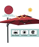 Boyel Living 10 ft. Aluminum and Steel Cantilever Outdoor Patio Umbrella With Led Light