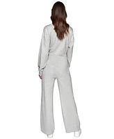 Karl Lagerfeld Paris Women's Rhinestone-Logo Pants