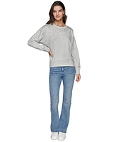 Karl Lagerfeld Paris Women's Embellished Crewneck Sweatshirt