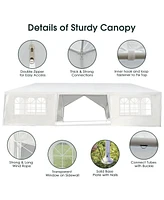 Givimo 10 x 30 Feet Outdoor Canopy Tent with 6 Removable Sidewalls and 2 Doorways