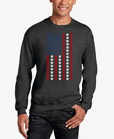 La Pop Art Men's Paws Flag Word Crewneck Sweatshirt