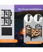 Givimo 18.5 Inch Metal Firewood Rack with Dual Handles