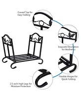 Givimo Foldable Firewood Log Rack Steel Wood Storage Holder
