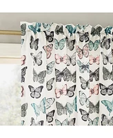 Marepesia Butterfly Print Room Darkening Rod Pocket Curtain Panel