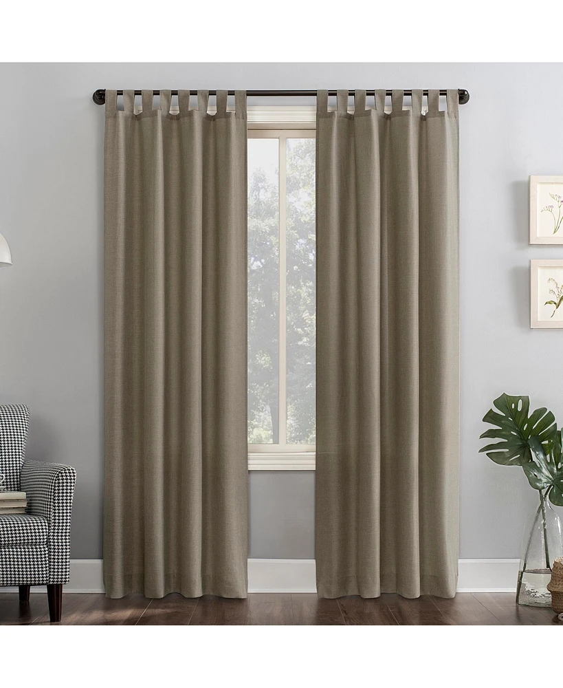 No. 918 Clifford Heathered Texture Semi-Sheer Tab Top Curtain Panel