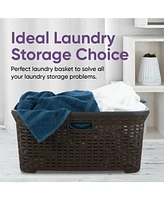 Superio Wicker Laundry Basket 50 L Brown Laundry Basket