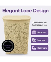Superio Elegant Lace Hamper 50 L Beige Laundry Hamper & Organizer