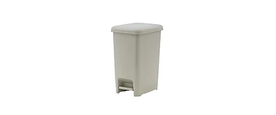 Superio 10.5 Gallon Slim Plastic Trash Can with Lid and Foot Pedal