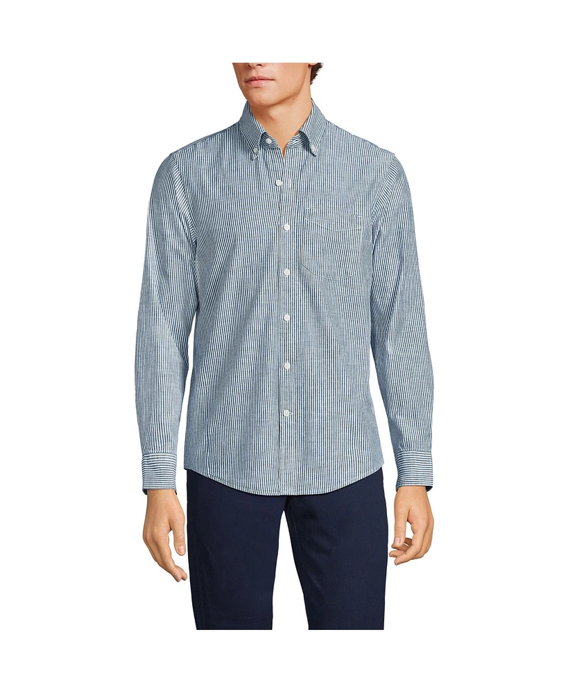 Lands' End Men's Long Sleeve Chambray Shirt