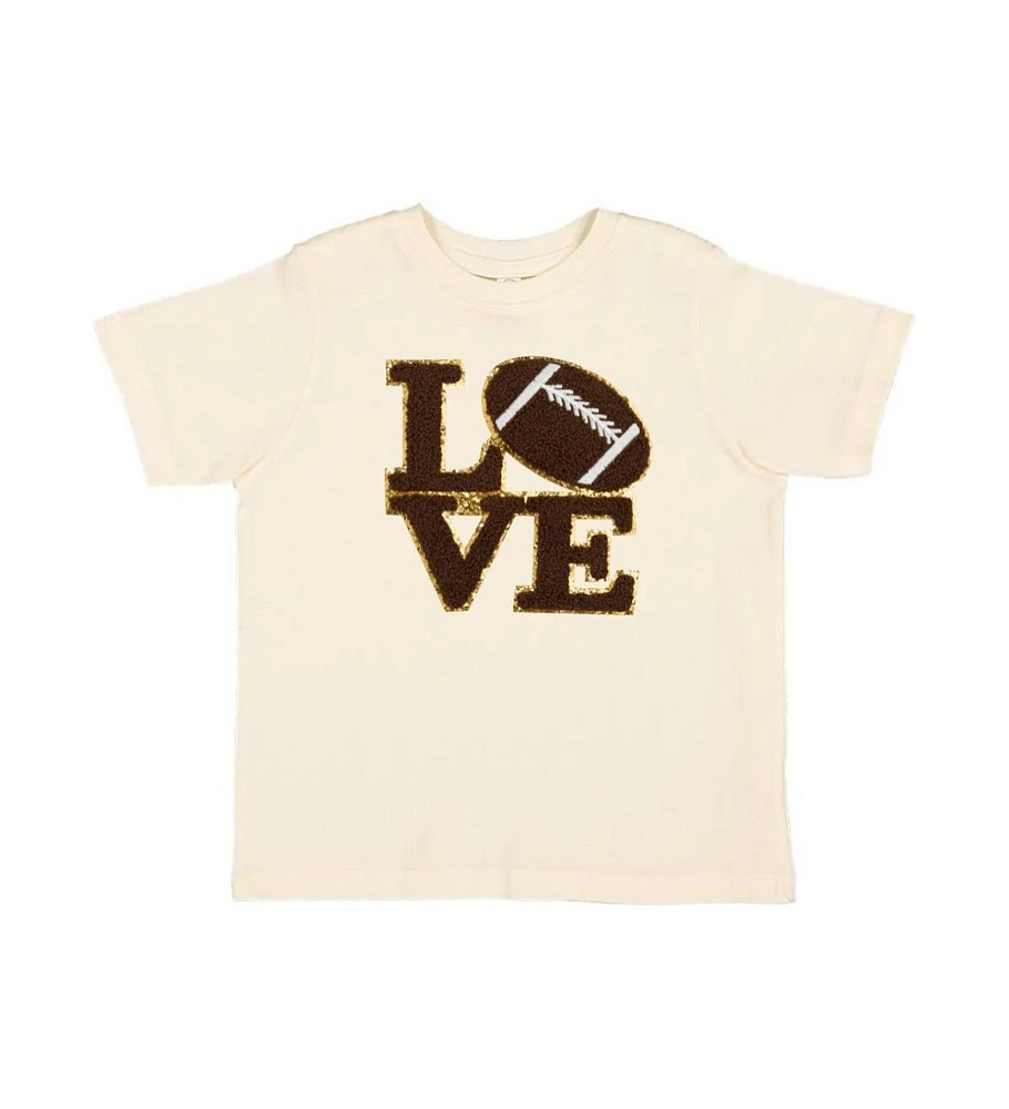 Sweet Wink Toddler Girls Football Love Patch Short Sleeve T-Shirt