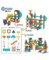 Contixo Magnetic Light-Up 3D Tiles Building Set – 110 Piece Stem Marble Run Blocks for Kids, Fun Educational Toy for Boys & Girls Ages 3-10+