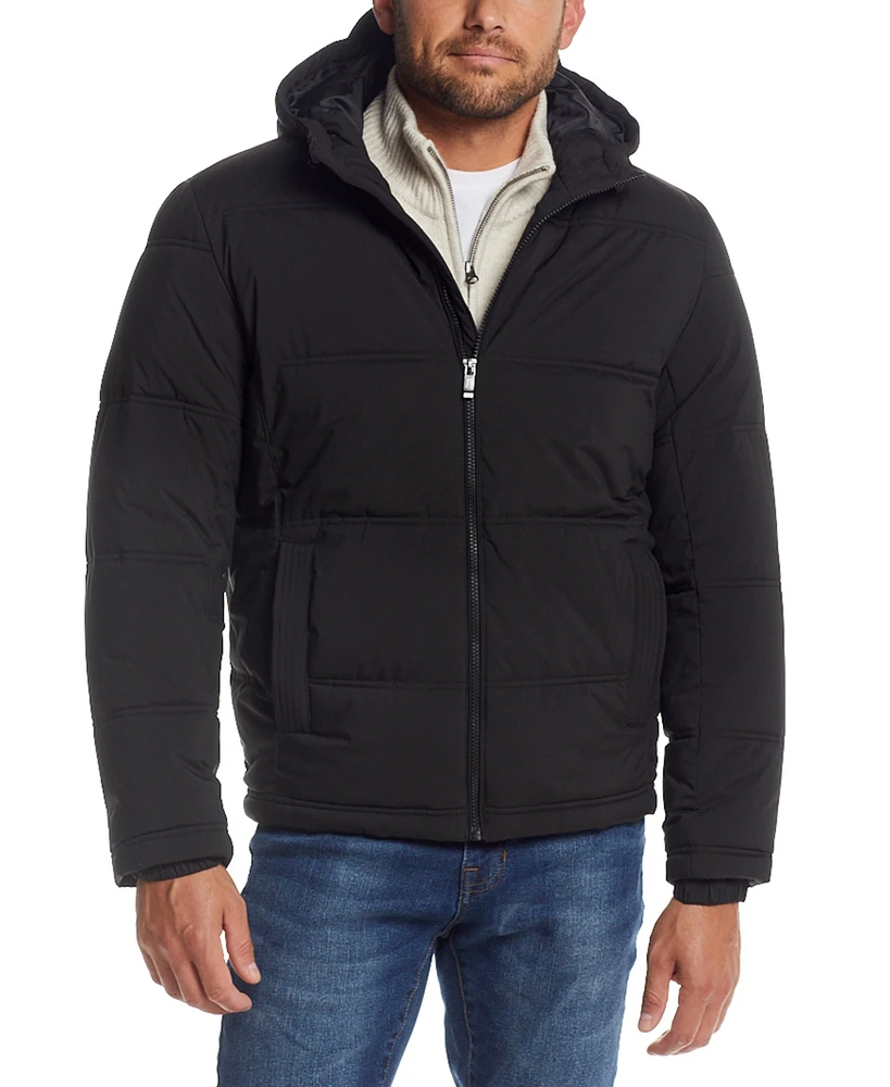 Weatherproof Men's Quilted Puffer Jacket with Attached Hood