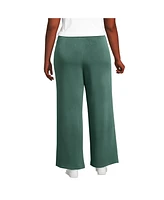 Lands' End Women's Cupro Knit Mid Rise Wide Leg Pants