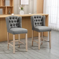 Streamdale Furniture Counter Height Bar Stools Set of 2 with Wood Legs