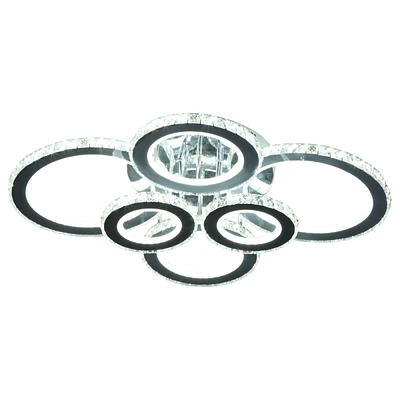 Simplie Fun Led Hanging Chandelier Lighting Fixture w/ 6 Rings & 50,000 Hour Lifespan