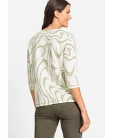 Olsen Cotton Blend Printed Jersey Top